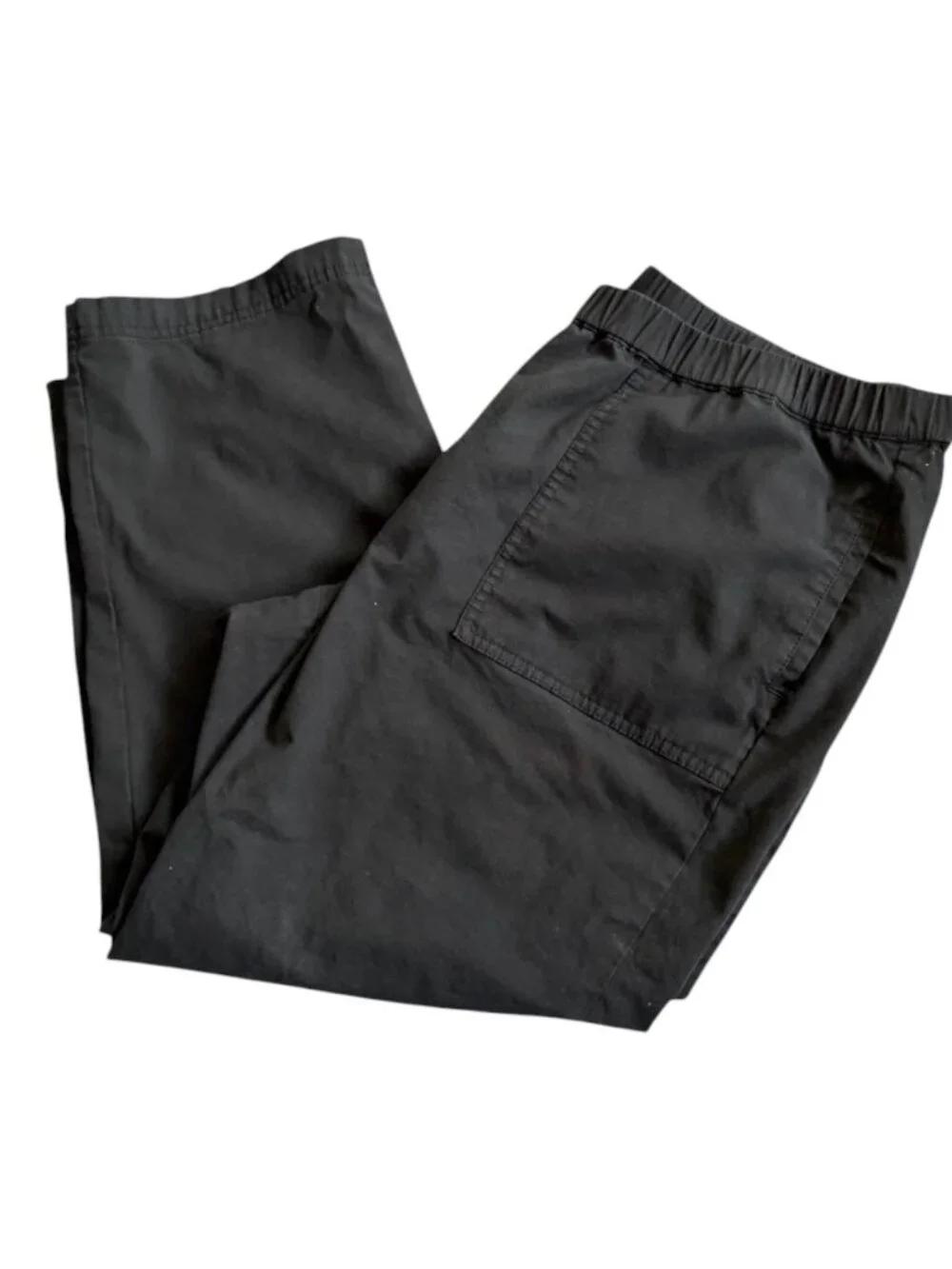 J. Jill Black Wide-Leg Pull-On Cotton Pants